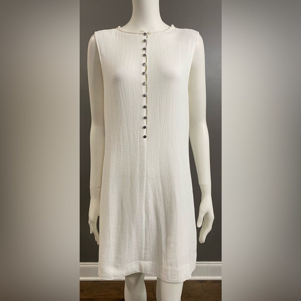 NWT $118 Free People Ivory Button-Front Mini Dress Size Large